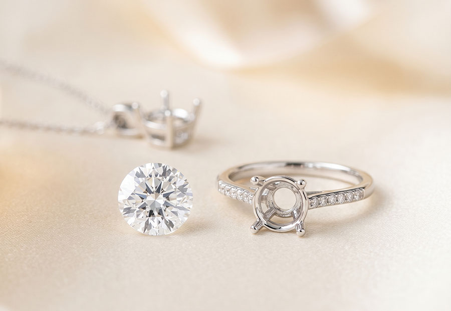 Loose diamond and matching ring setting