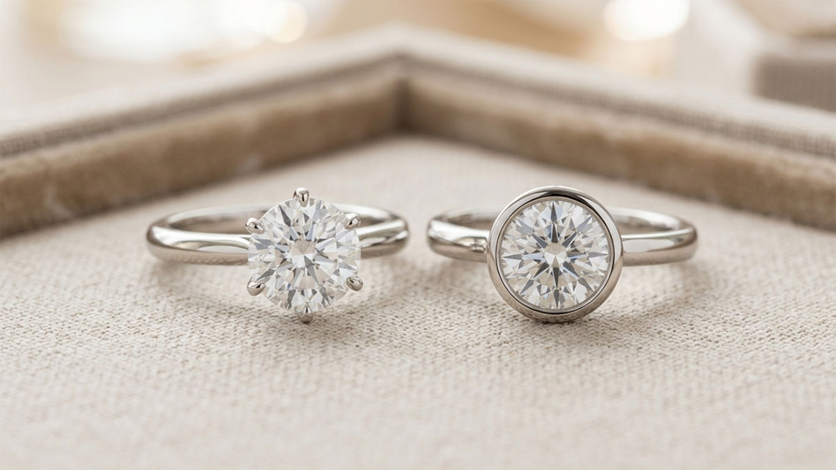 Bezel setting vs prong setting comparison for diamond engagement rings
