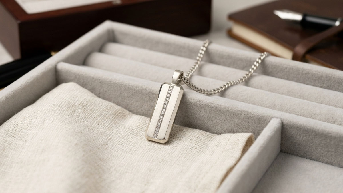 Custom lab-grown diamond pendant with modern wearable design