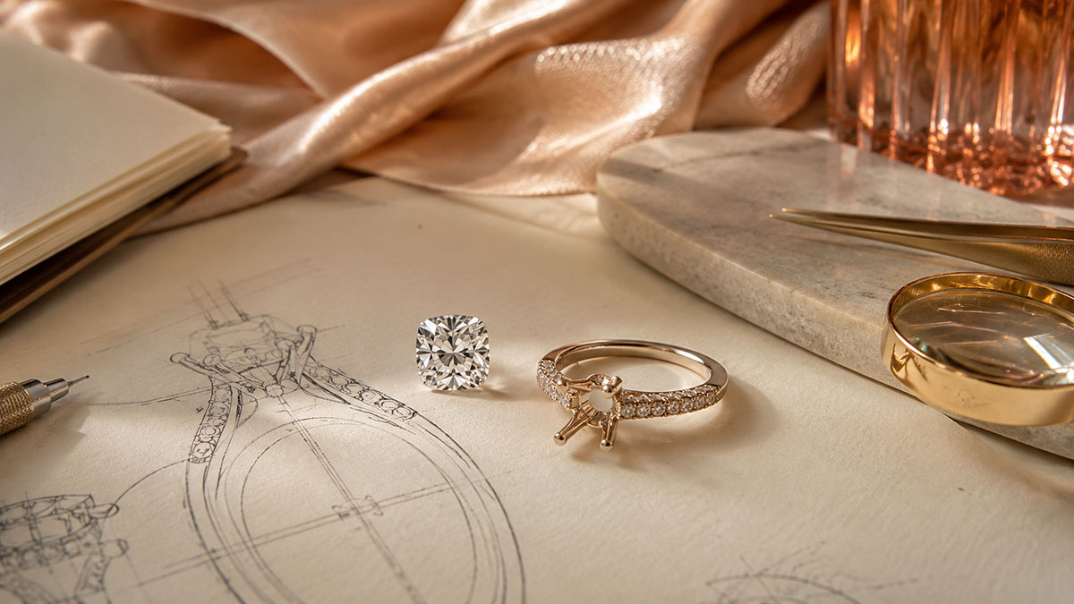 Lab grown diamond and custom jewelry design for made to order fine jewelry