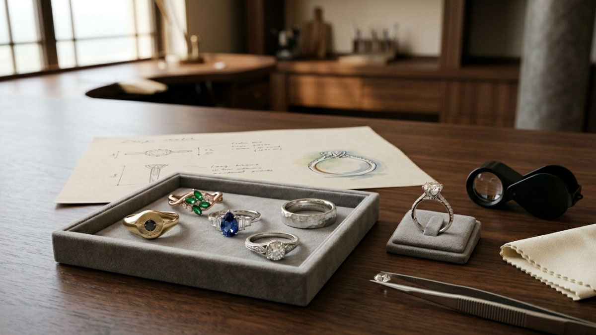 Lab-grown diamond jewelry polishing and quality check before delivery