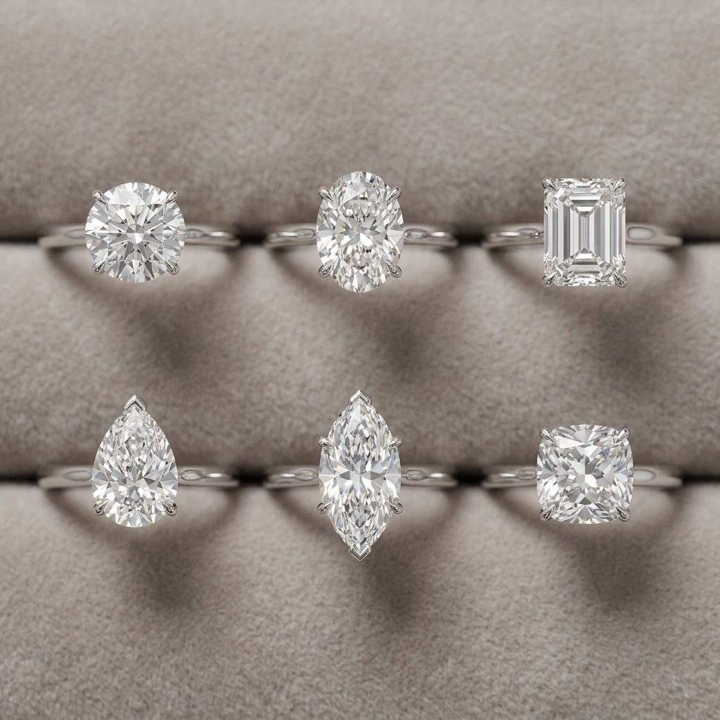 1 carat diamond shape size comparison.