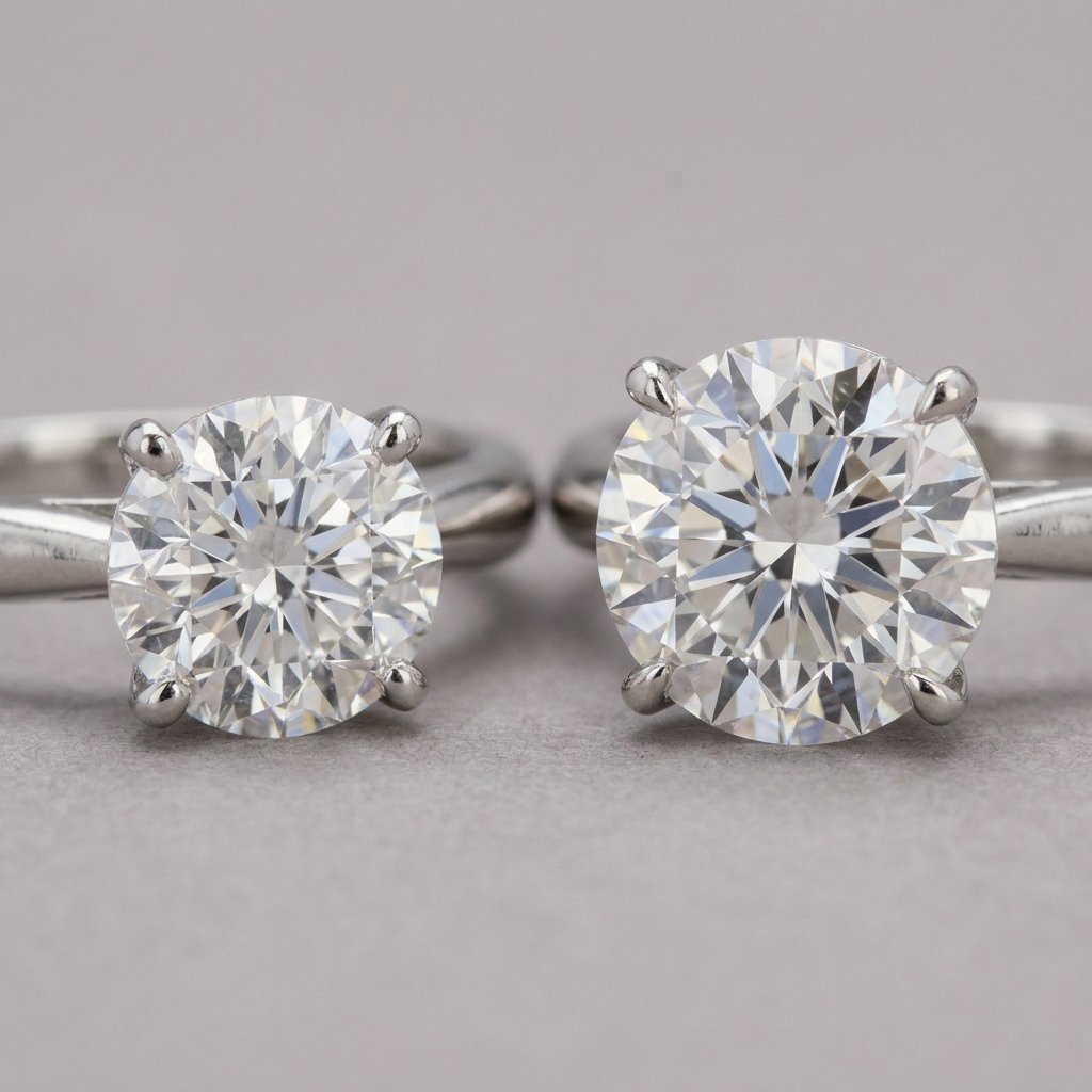 1 and 2 carat diamond measurement detail.