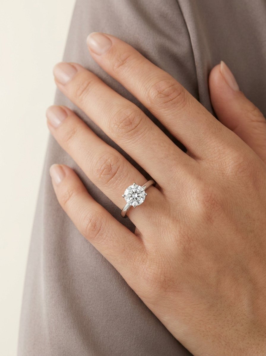 2 and 3 carat diamond ring on hand.