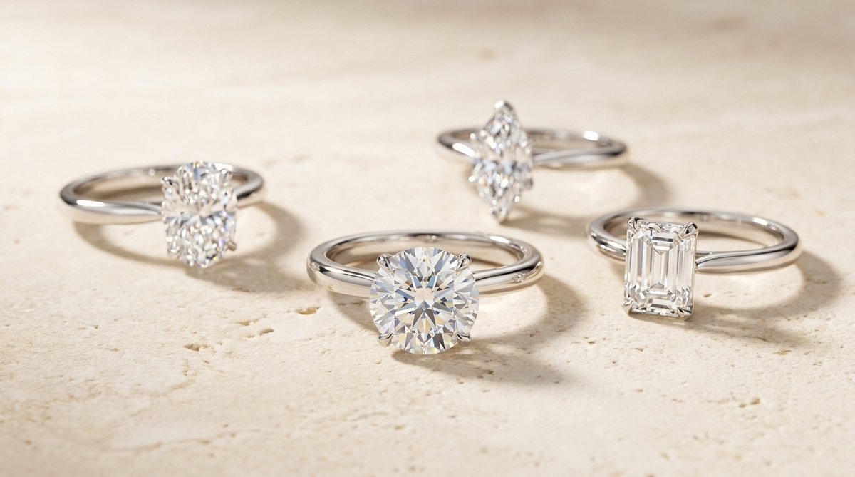 Diamond carat size chart guide.