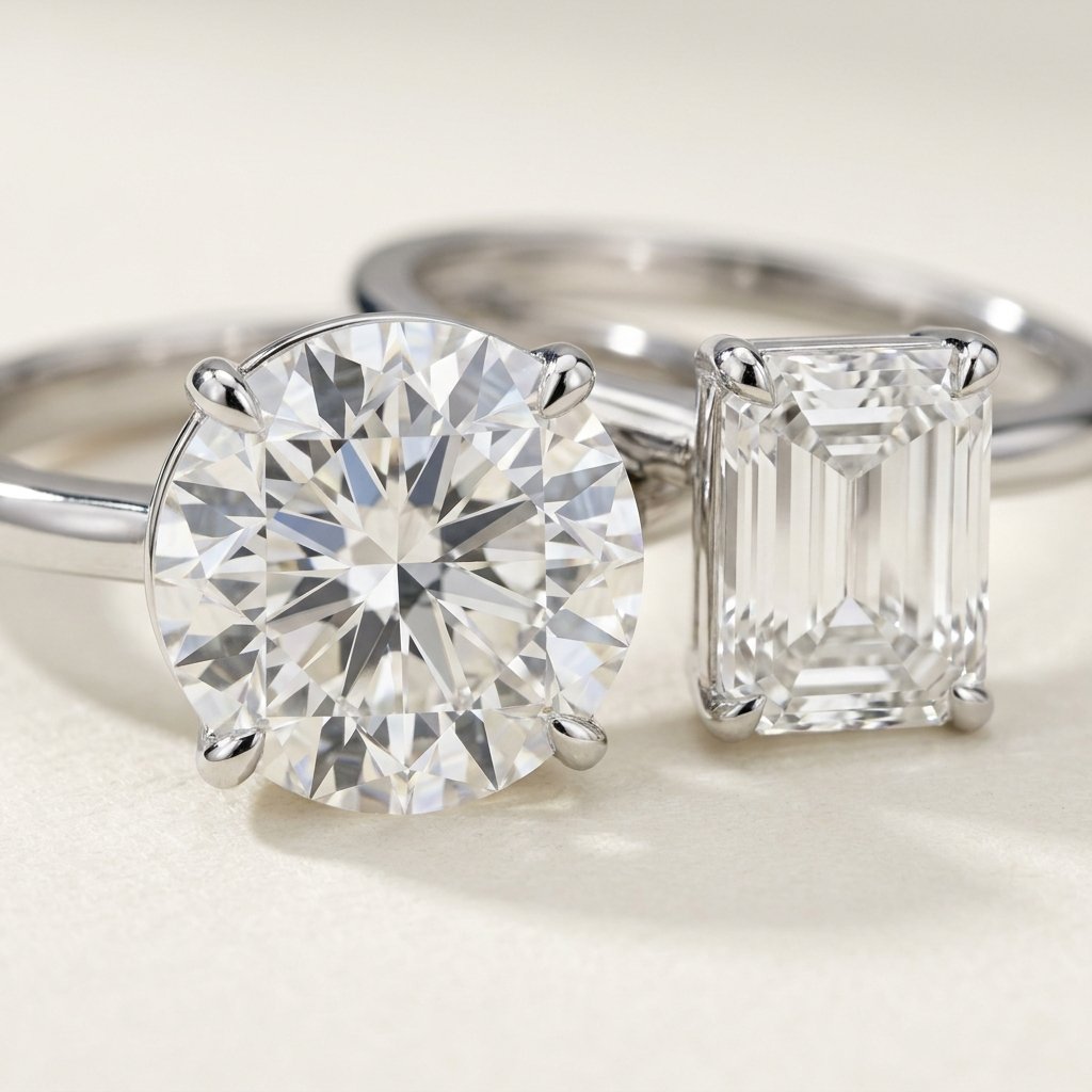 Diamond carat size measurement detail.