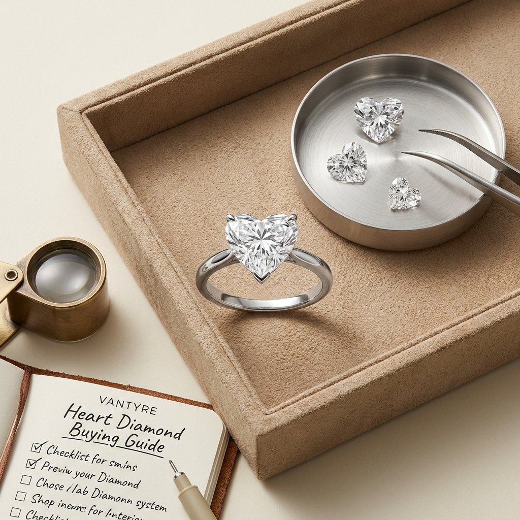 Heart shaped diamond buying checklist.