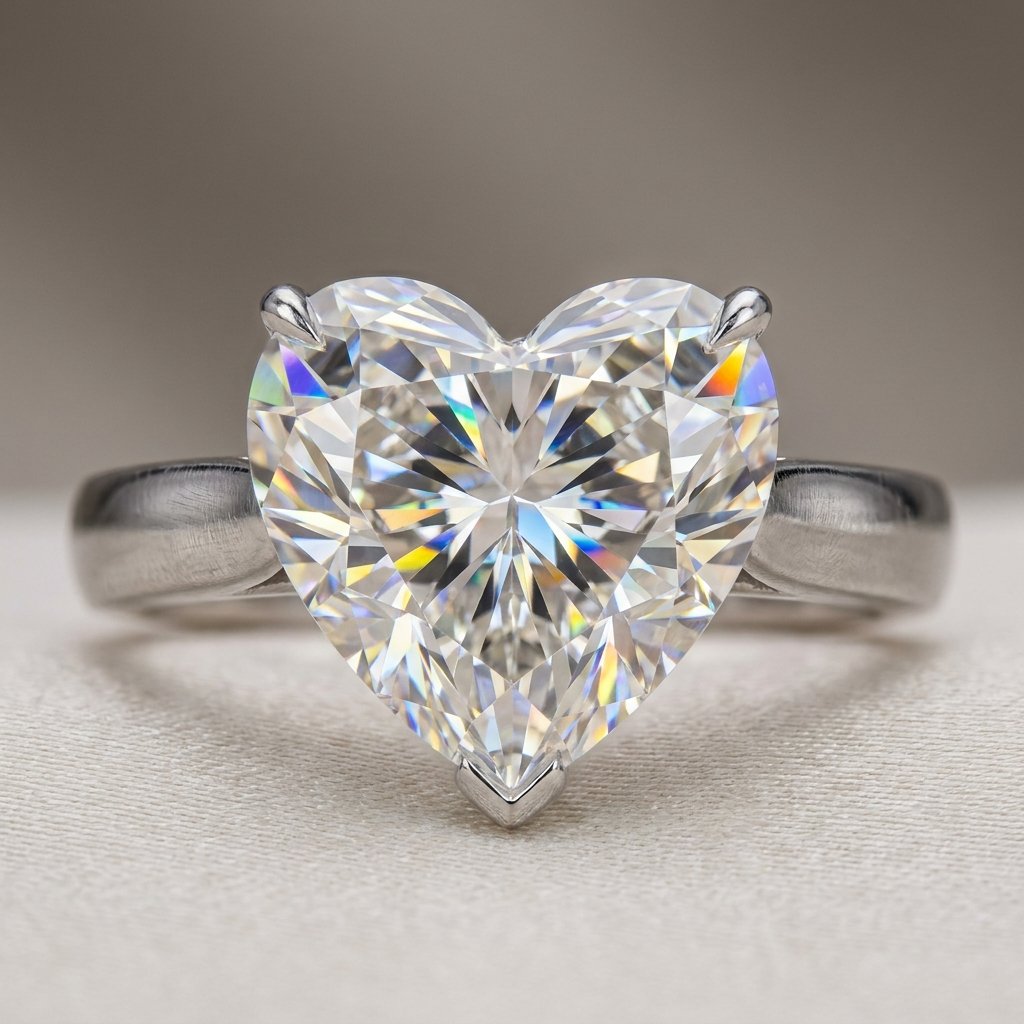 Heart shaped diamond sparkle detail.