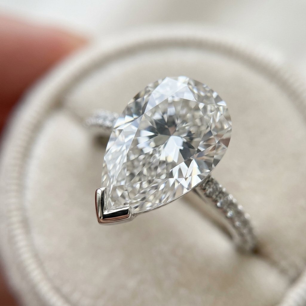 Close-up of pear diamond tip protection.
