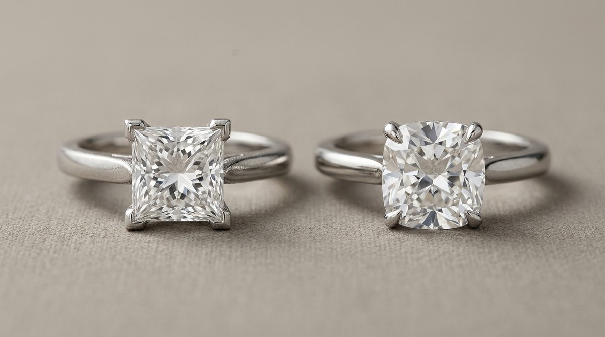 Princess Cut vs Cushion Cut Diamond hero
