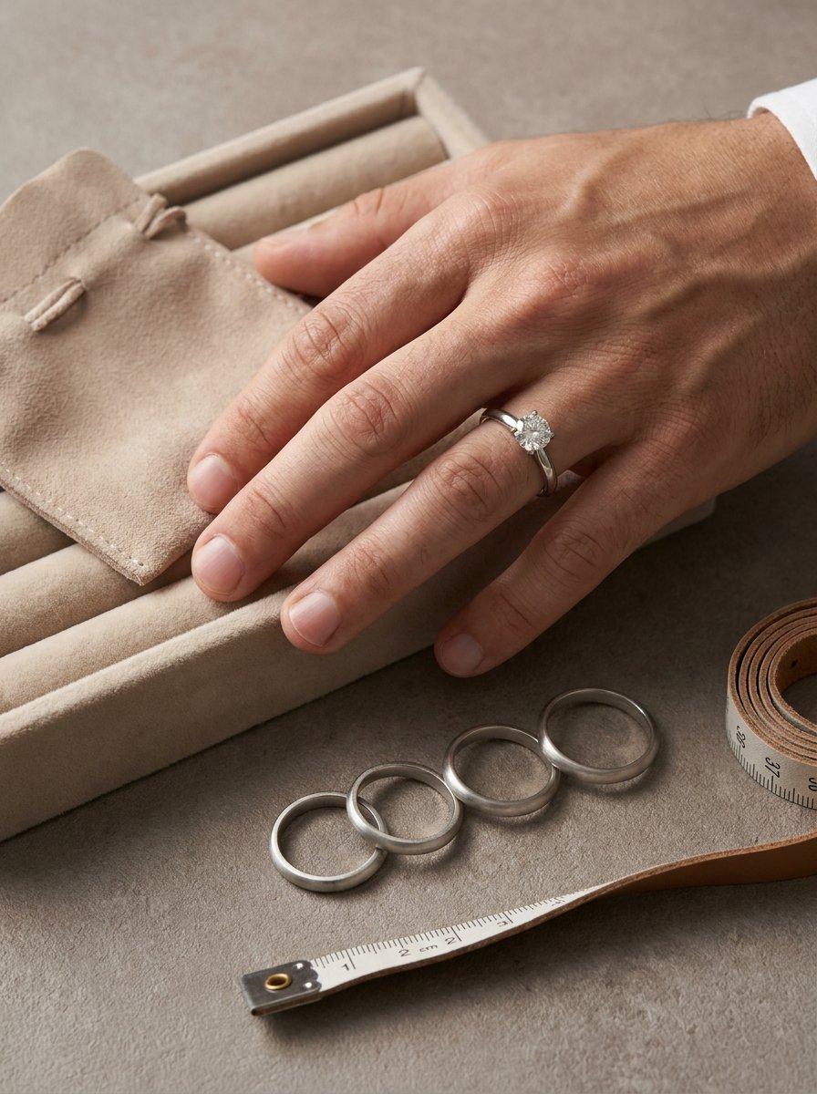 Men's ring buying guide checklist for size, comfort, and style.