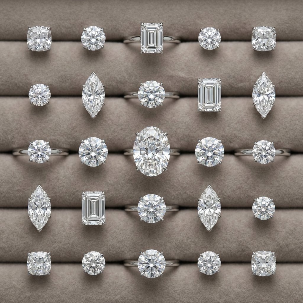 Oval diamond carat size comparison.