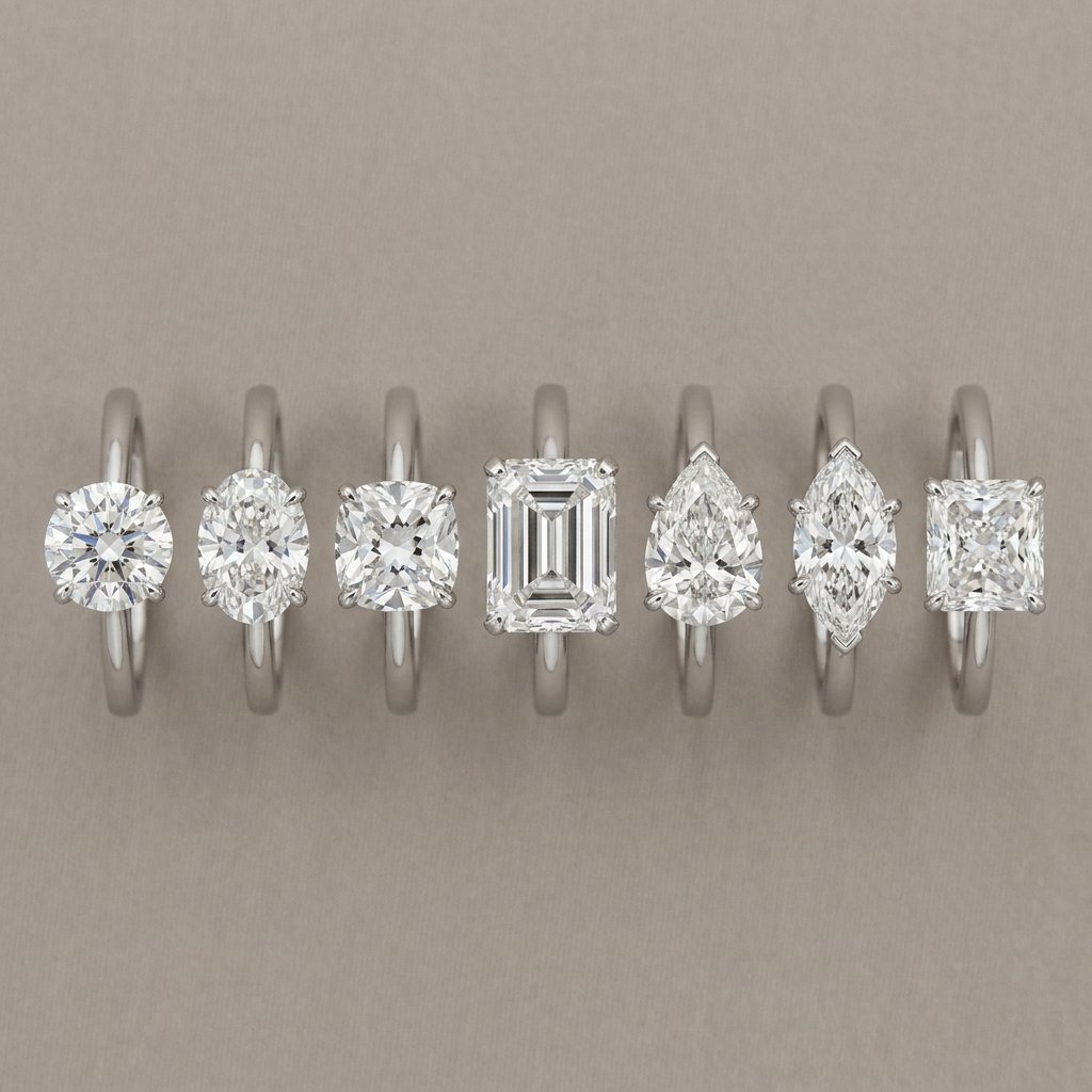 Emerald cut diamond size comparison.