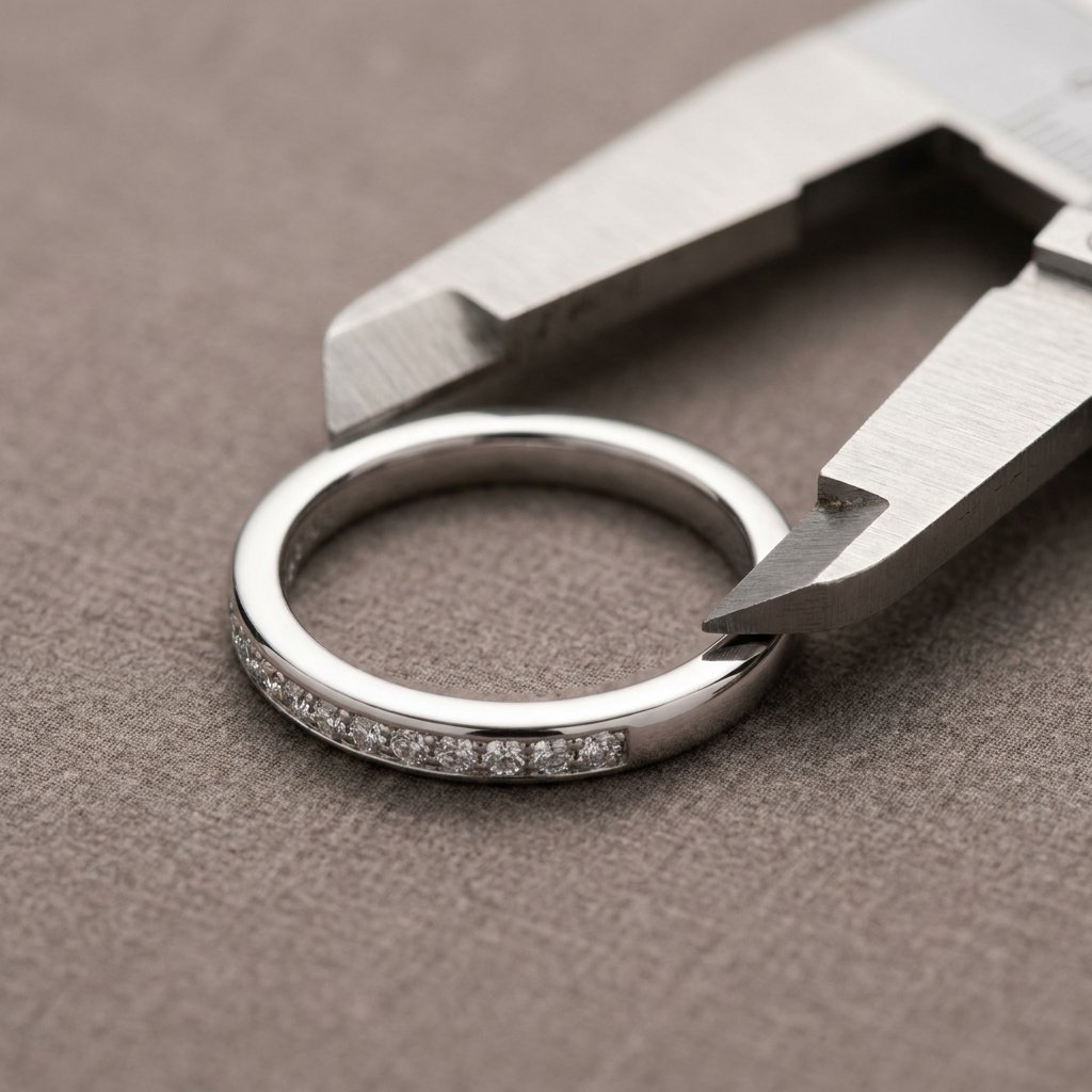 Women ring measurement detail.