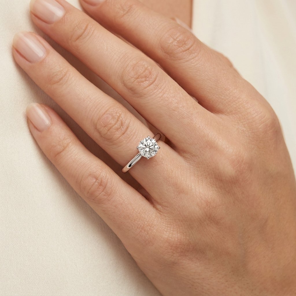 Women ring fit on hand.