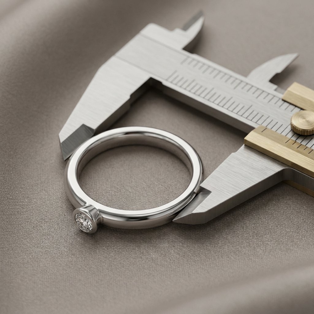 Ring size measurement detail.