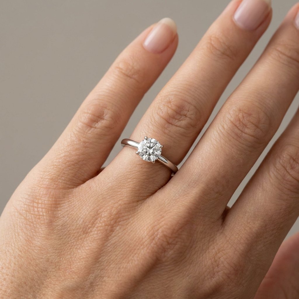 Ring fit on hand.