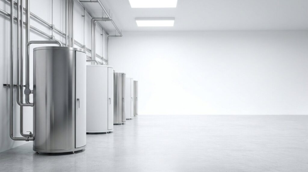 A clean modern diamond growing facility interior with rows of growth chambers.