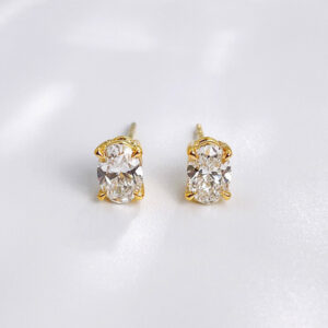 VANTYRE lab grown diamond oval earrings.