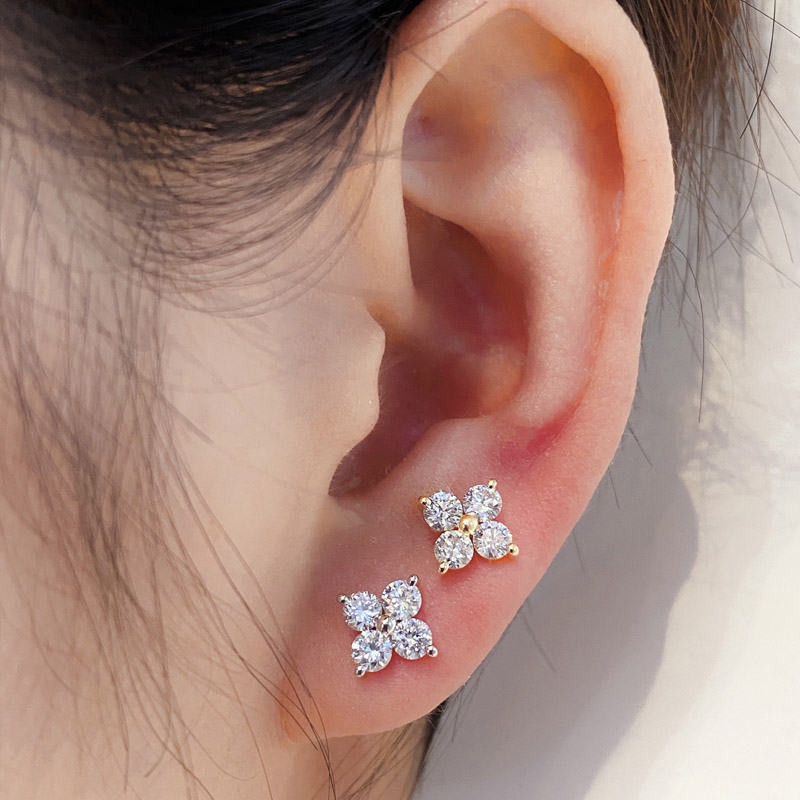 VANTYRE lab grown diamond round earrings.