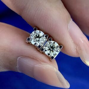 VANTYRE lab grown diamond round earrings.