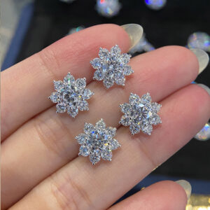 VANTYRE lab grown diamond round earrings.